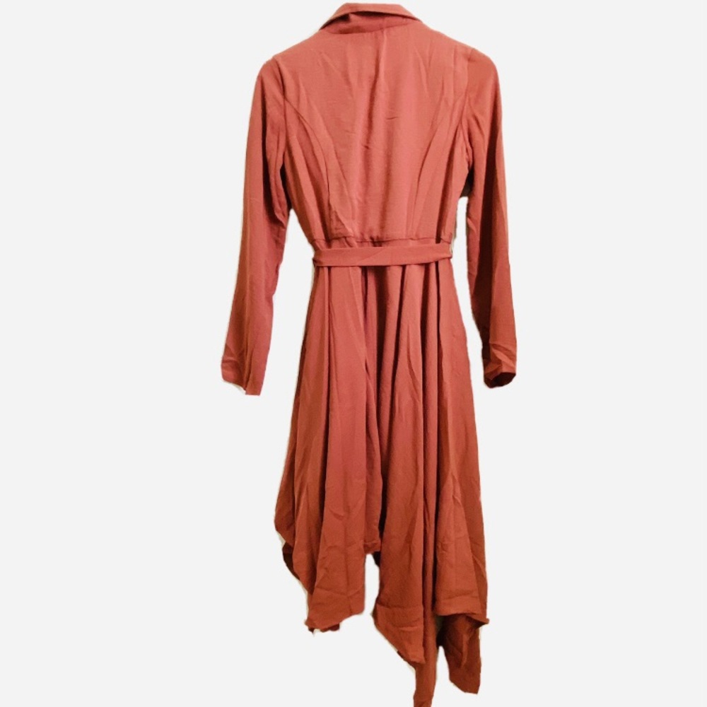 Style Rack Rust Asymmetrical Wrap Dress L - Picture 6 of 10
